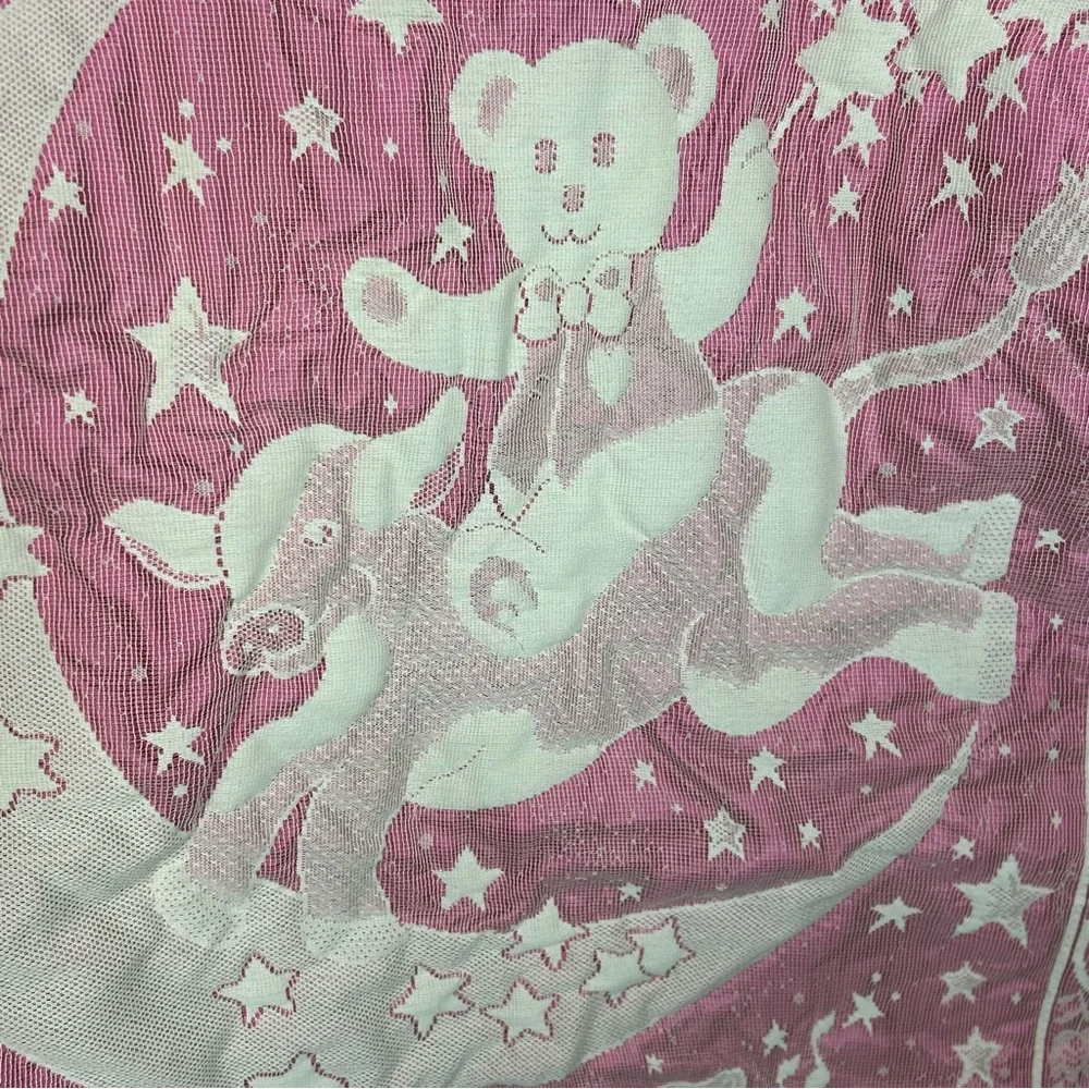 Vintage Storybook Nursery Wall Hanging Mother Goose, Pink and White‎ Appliqué